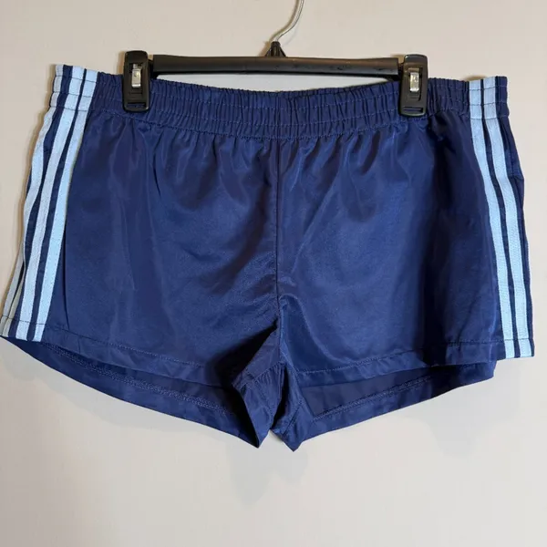Edikted Nikki Nylon Shorts Womens XL Navy Blue Sporty Athleisure Retro Shiny NWT - Image 7