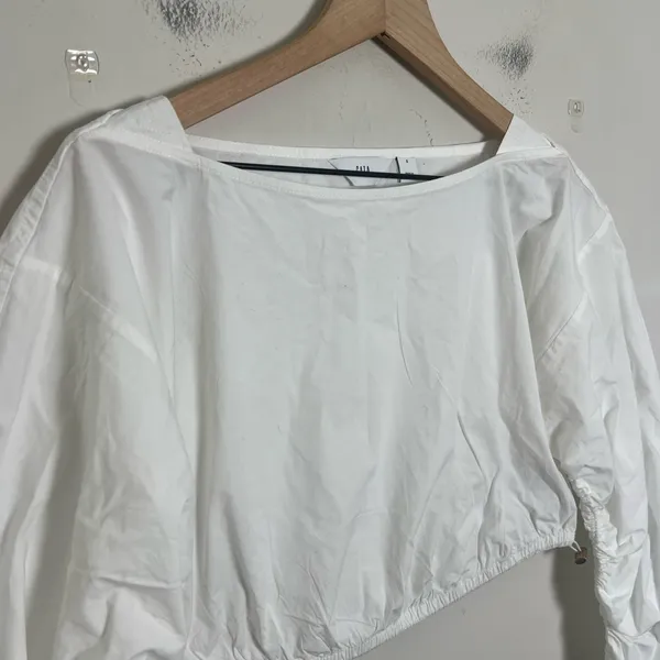 GAP x CULT GAIA- Crop Ruched Top Optic White Size S - Image 3