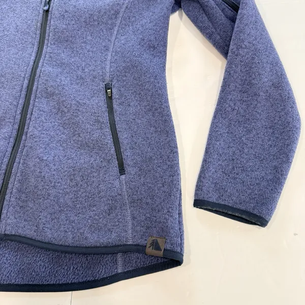 LL Bean Blue Sweater Fleece Full Zip Jacket Pockets Small Women Outdoor Classic - Image 4