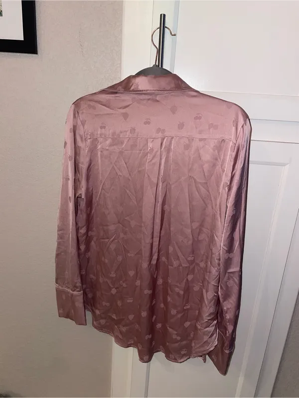 Altar’d State Satin Button-Front Women's Top in Dusty Rose - Image 3