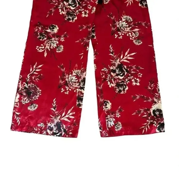 Gilligan & O'Malley Red Women's Satin Floral Lightweight Pajama Pants SZ M #1944 - Image 4
