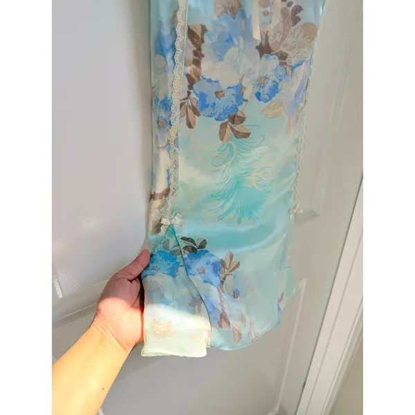 Apt. 9 Y2K Baby Blue Fairycore Coquette Slip Dress With Bows Lace Trim Medium‎ - Image 5