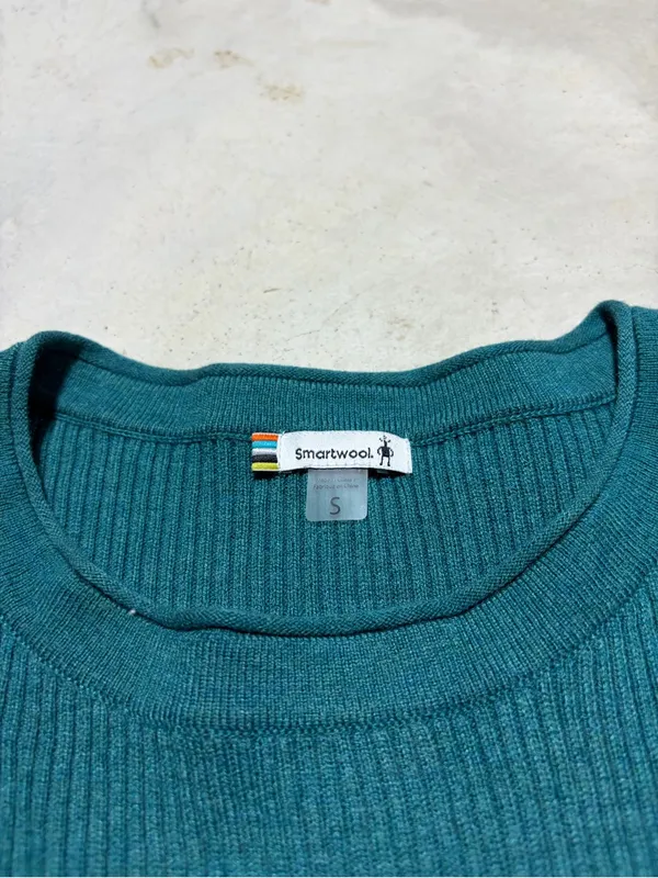 Smartwool Colorblock Rib-Knit Long Sleeve sweater Teal small - Image 3