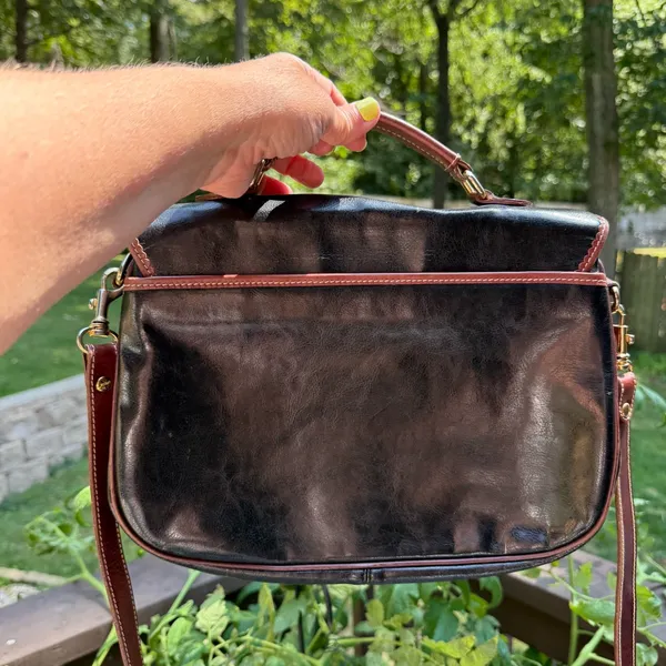 Vintage st. Borse Purse Pocketbook Black Brown Leather? Western - Image 6