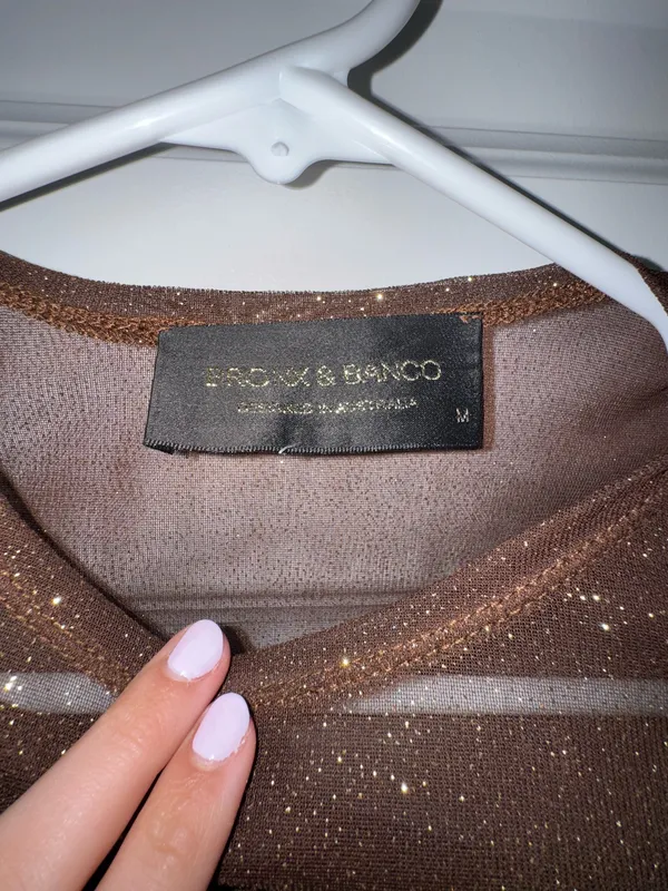 Bronx and Banco Gold and sparkly brown cover dress - Image 4