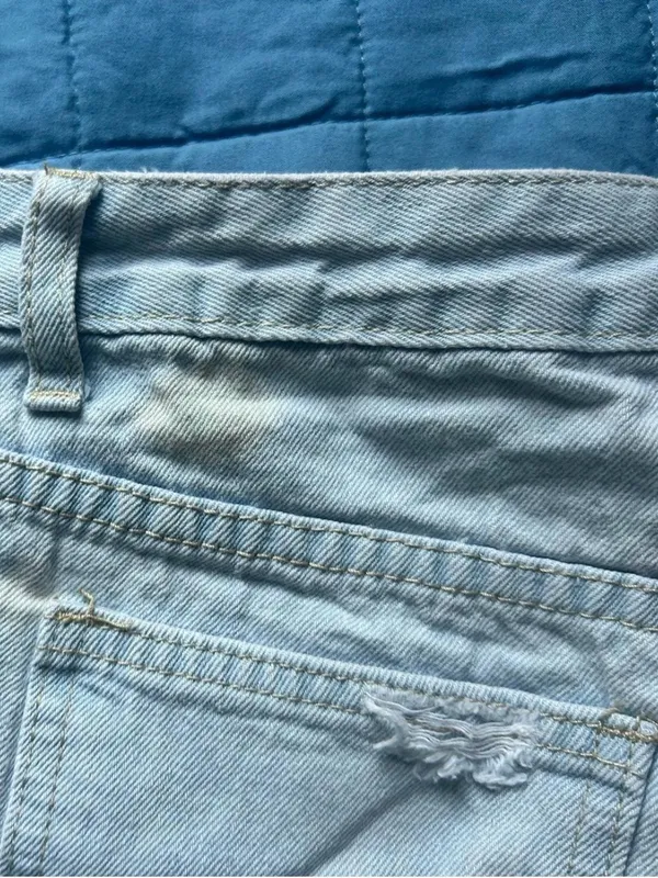 SheIn Light Blue Distressed Denim Shorts - Casual Summer Swim - Image 5