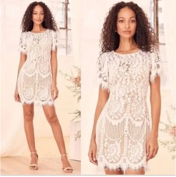 Lulus White Lace Dress - Image 2
