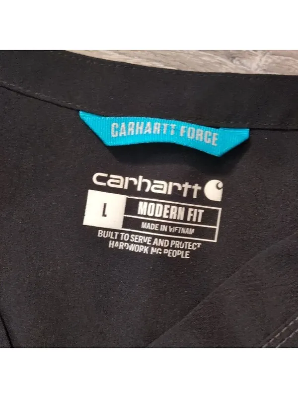 Carhartt Black And Blue Force Modern Fit Scrub Top Size Large - Image 5