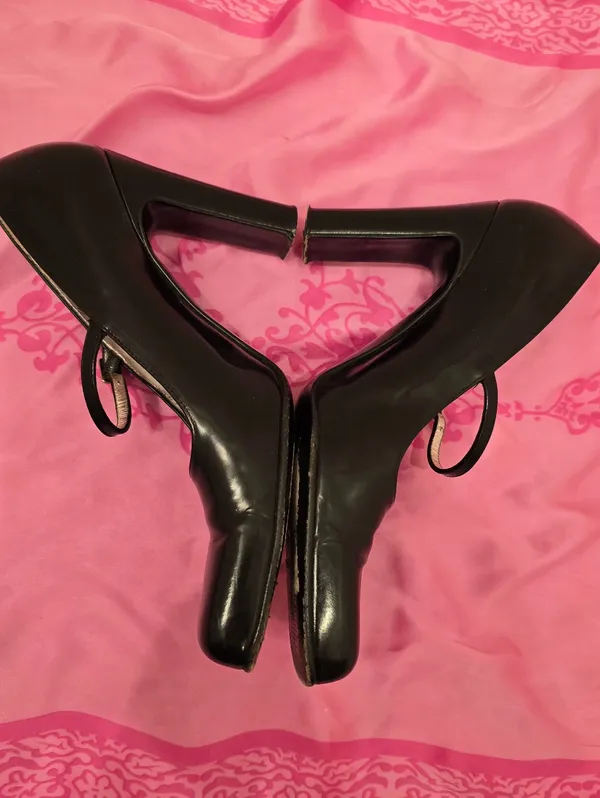 Dolce & Gabbana Leather Vintage mary jane classic square toe Block Heel 37.5 - Image 7