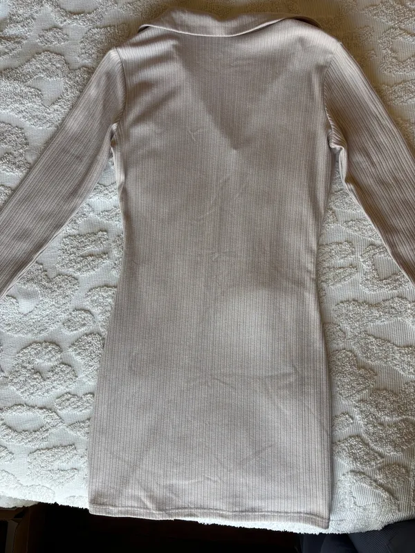 Princess Polly Long Sleeve Mini Dress Tan - Image 3