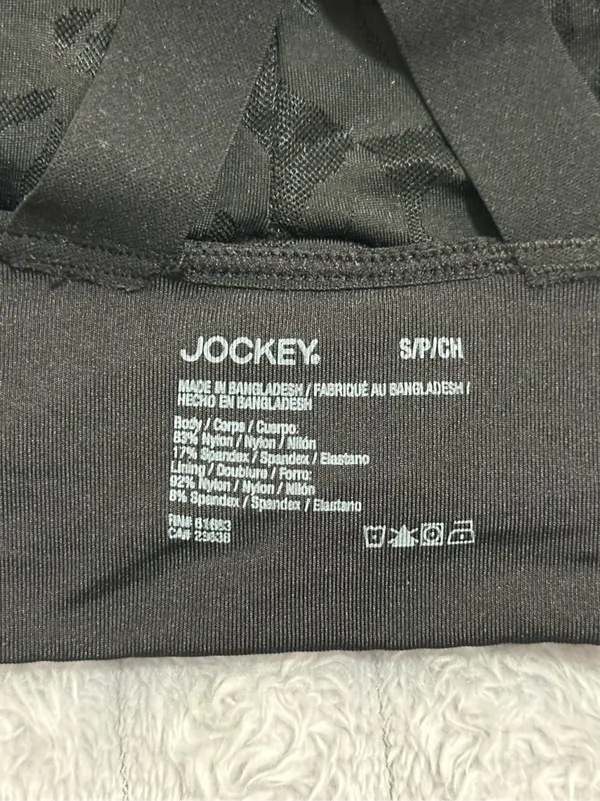 Jockey Black Seamless Floral-Texture Sports Bra - Image 6