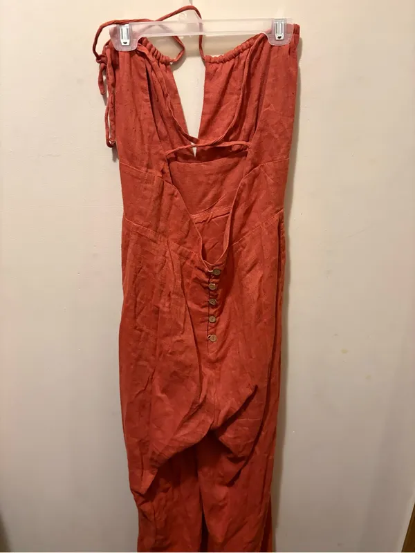 Free People halter wide leg romper Terra cotta size XS - Image 5