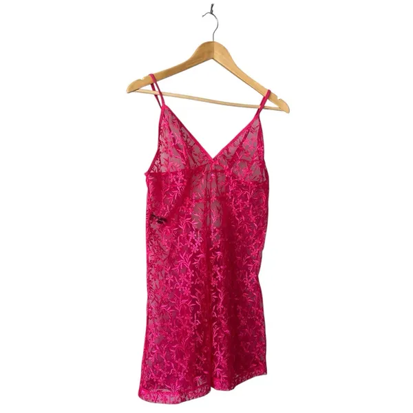 Popsi Lingerie Floral Sheer Pink Night Gown Large - Image 3