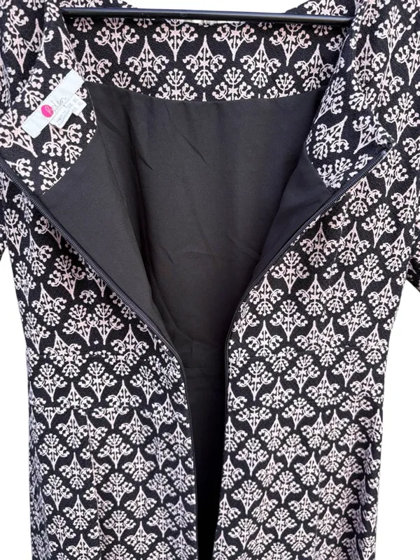 Like New Boden Talia Sheath Dress Black Pink Size 8 - Image 11