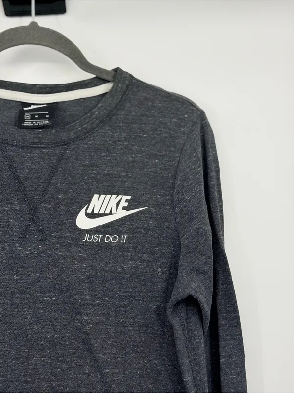 Nike Sportswear Gym Vintage Long Sleeve T Shirt Dress Gray Medium AA2015‎ - Image 5