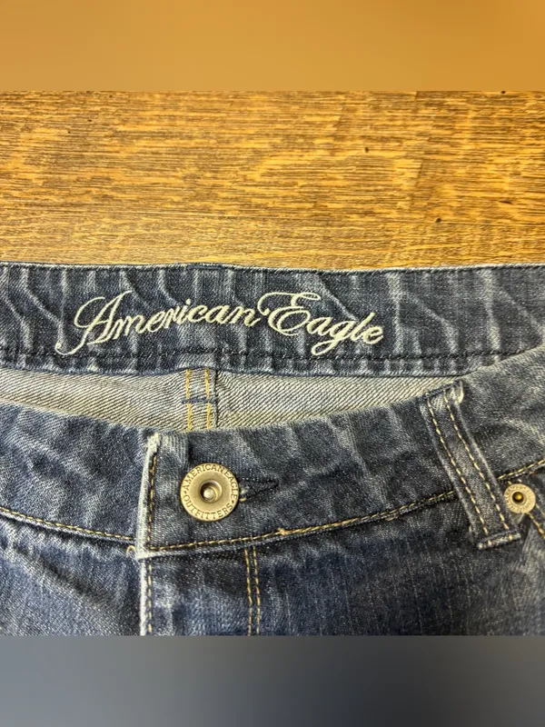 Vintage Y2K American Eagle Real Flare Jeans Women’s 14 Low Rise Blue Denim - Image 5
