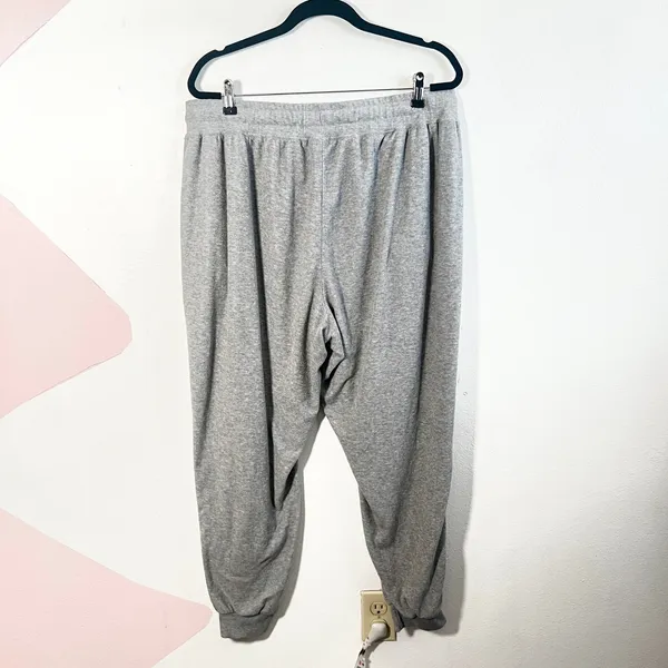 Vtg Y2K Bebe Logo Joggers Womens 2X Gray Rainbow Trim Sweatpants‎ 2000s - Image 3