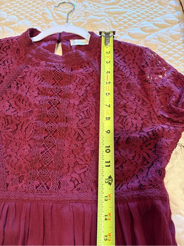 Altar'd State wine-colored babydoll mini dress women’s M NWT - Image 12
