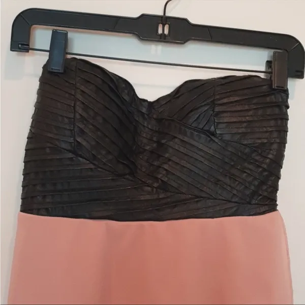 Casting empire waist pink strapless dress L - Image 7