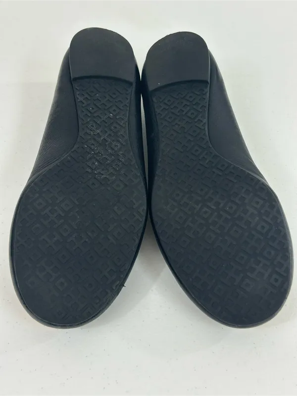 Tory Burch Black and Gold Reva Ballet Flats Size 6.5 M - Image 7