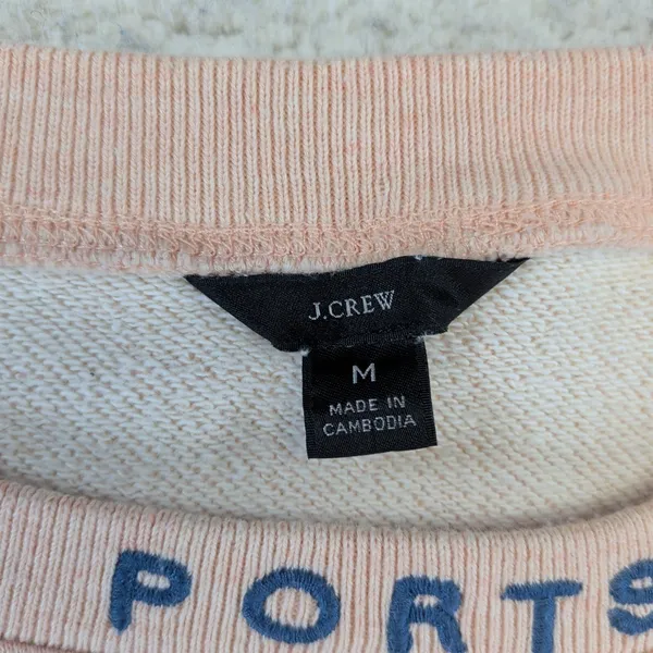 J.Crew Portsmouth NH Compass Graphic Sweatshirt Peach Cotton Terry AJ780 Women M - Image 4