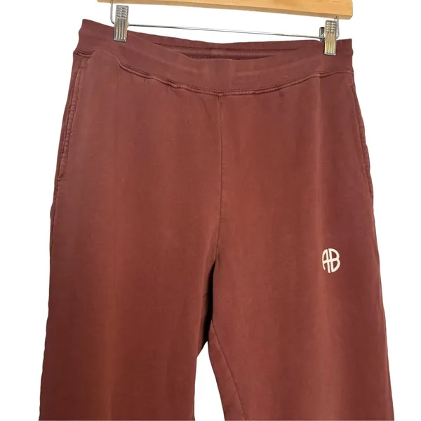 Anine Bing Sport Dark Cherry Tyler Split Hem Athleisure Sweat Joggers XS - Image 3