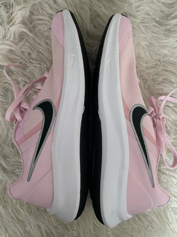 Nike Light Pink Young Star Runner 3 GS Sneakers Black Swoosh Size US5.5Y UK5 EUR - Image 6