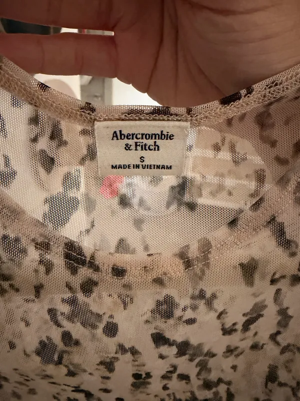 Abercrombie & Fitch leopard print draped mesh top in size S - Image 6