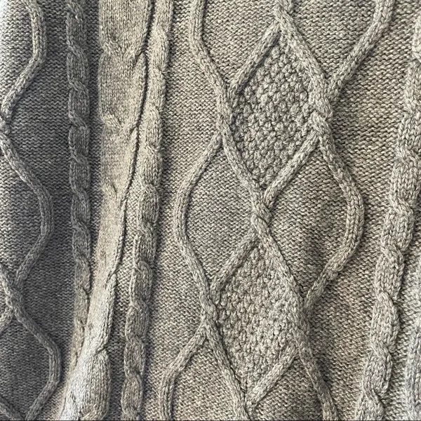 Gray cable sweater comfortable warm casual women’s winter fall too long‎ sleeves - Image 4
