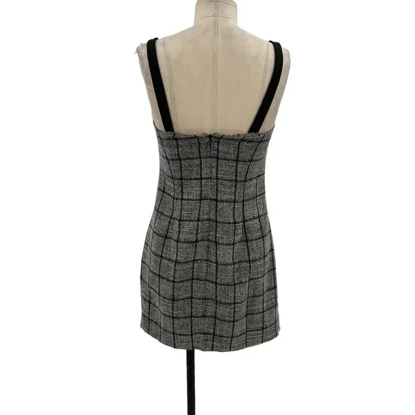 NBD‎ Bynes Mini Dress Gray Black Plaid Sleeveless Size Small - Image 8