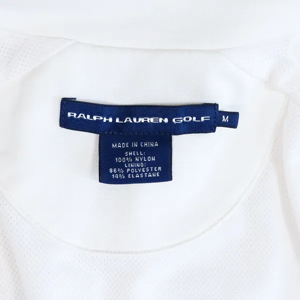 Ralph Lauren Golf Jacket Women M Ivory Full Zip Track Mock Neck Gold Trim Tennis - Image 4