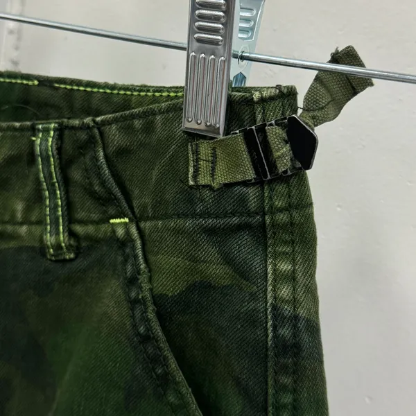 Free People We‎ The Free Commander Cutoff Denim Camo Shorts Military Green Cargo - Image 5