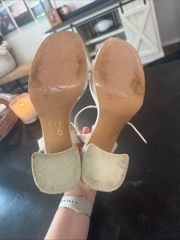 Mix No. 6 Cream Platform Block Heel Sandals - Image 5
