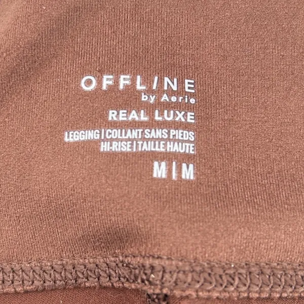 OFFLINE by Aerie Real Luxe‎ Hi-Rise Legging Chocolate Brown Faux Leather Med NWT - Image 6