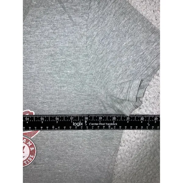 Alabama Crimson Tide T-Shirt Women L V-Neck Gray Graphic NCAA Grunge 90s Sporty‎ - Image 4