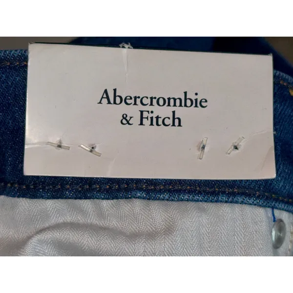 NWT Abercrombie & Fitch Vintage Flare High Rise Blue Denim Raw Hem Jeans Sz 27 4 - Image 6