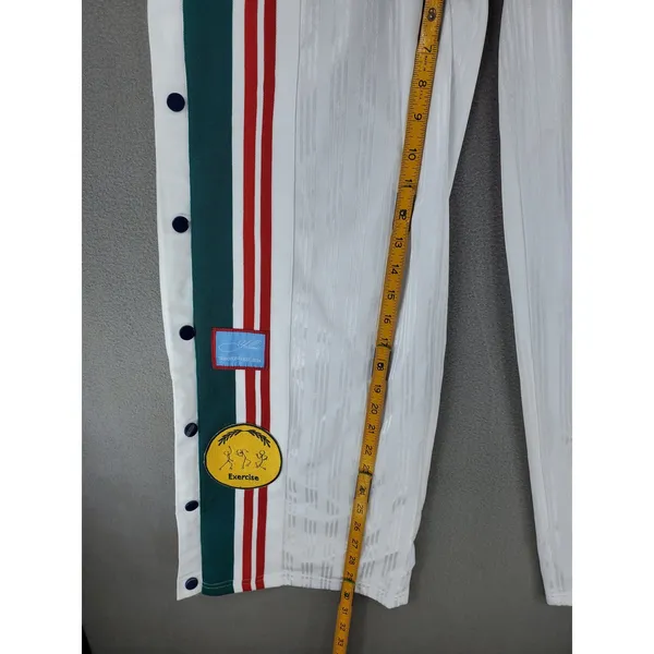YLLW Snap Tearaway Track Pants Womens S White Striped Patch Sporty Streetwear - Image 8