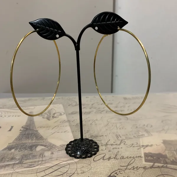 Goldtone Hoop Earrings Gold - Image 2