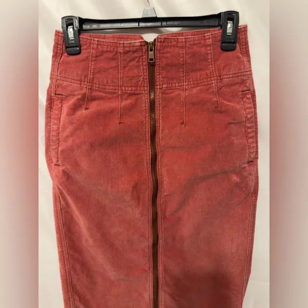 Free People I Want It All Cord Midi Skirt Poppy size 26 - Image 4