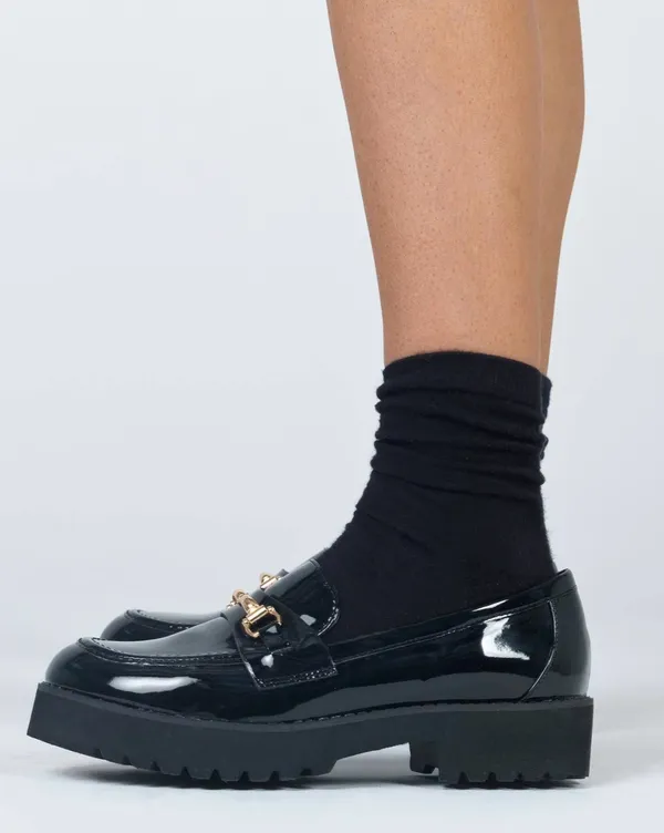 Black Loafers Princess Polly 8 Capri - Image 4