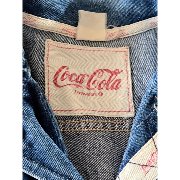 Coca Cola Vintage Trucker Denim Jean Jacket size Medium - Image 8