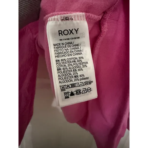Roxy Womens Pink Quarter Zip Fleece Hoodie Sweatshirt Size‎ Large ERJFT04561 - Image 5