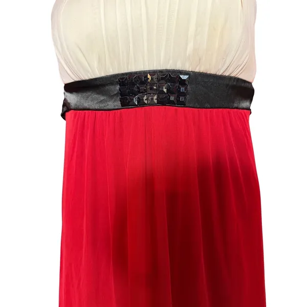 Sweet Storm Women Large Colorblock Mini Dress Red‎ Black Studded Empire Waist - Image 4
