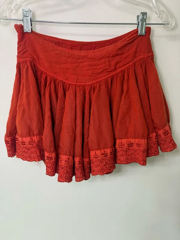 FREE PEOPLE Burnt Orange Mini Skirt Women’s Size Xsmall - Image 2