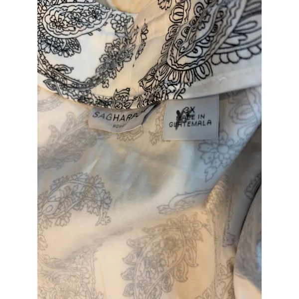 Sag Harbor Woman Paisley Open Front Jacket White Navy Blue 3X U94604SK1 - Image 7