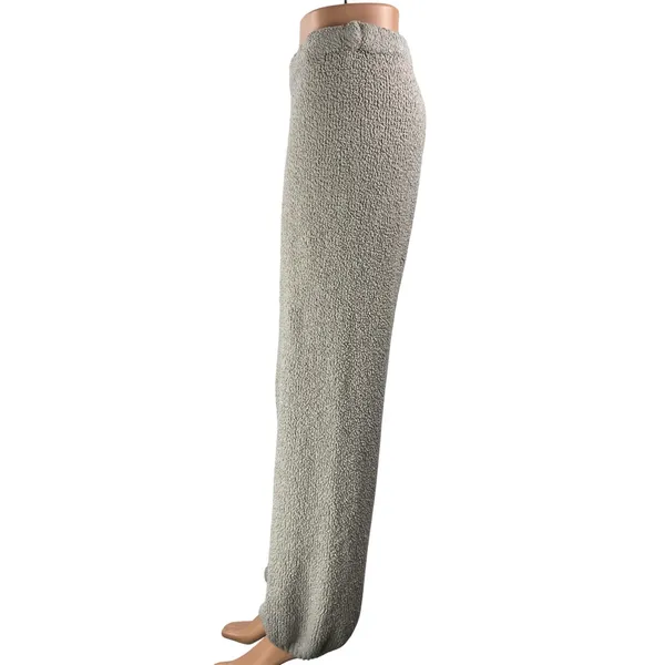 SKIMS Women's Gray High Rise Knit Textured Straight Leg Lounge Trouser Pants S/M - Image 2