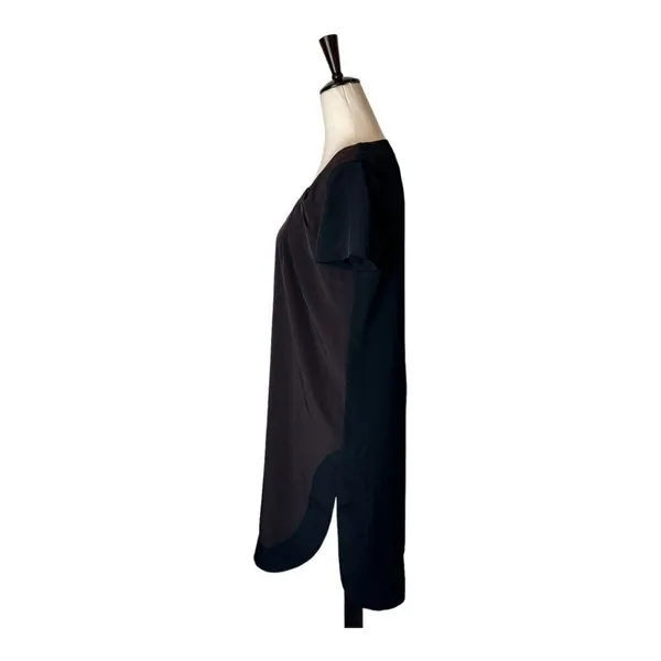 AllSaints Dress Women 4 Brown Black Silky‎ Lacyn Colorblock Panel Mini Shift - Image 7