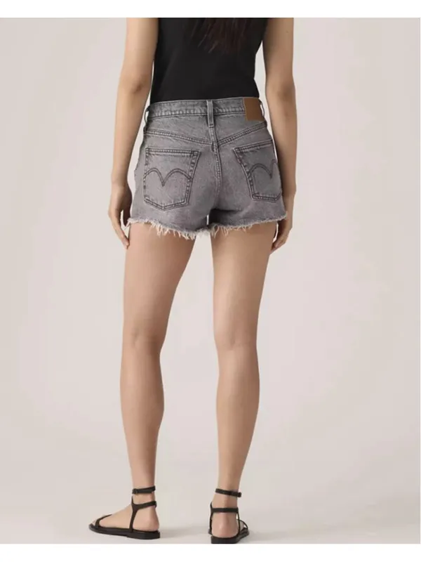 Levi's High-Rise Jean Shorts Size 32 Hit the Road Blk NWT - Image 7