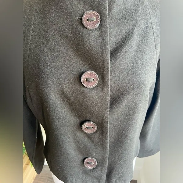 ISCHIKO Lightweight 100% Wool Button Front Blazer Jacket Brown Women's Size 10 - Image 6