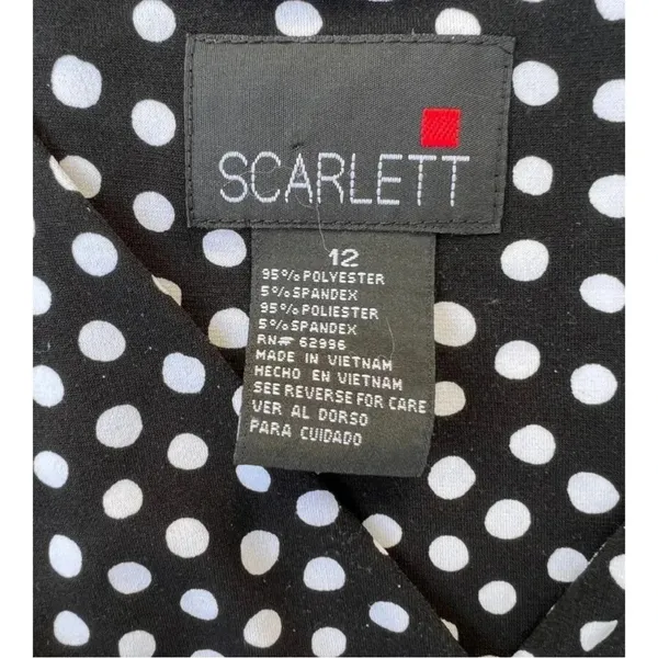 Scarlet Size 12 Black and White Polka Dot Sleeveless Fit And Flare Casual Dress‌ - Image 3
